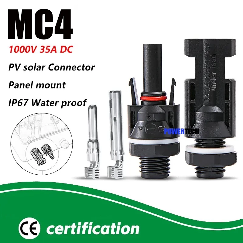 ขั้วต่อ สายไฟโซล่าเซลล์ MC4 คอนเน็คเตอร์ โซล่าร์ ผู้-เมีย Solar โซล่าเซลล์ ขนาดสาย 2.5-6 mm.
