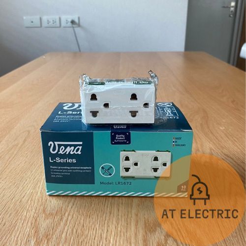 Vena เต้ารับไฟฟ้ากราวด์คู่ 16A 250V กล่องบรรจุ 10 ตัว