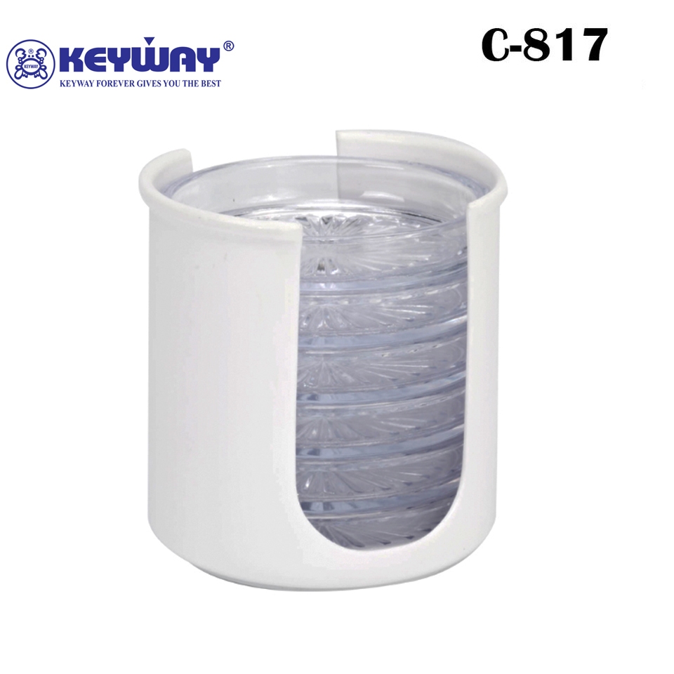 Keyway ที่รองแก้ว 6 ชิ้น พร้อมที่เก็บ C-817