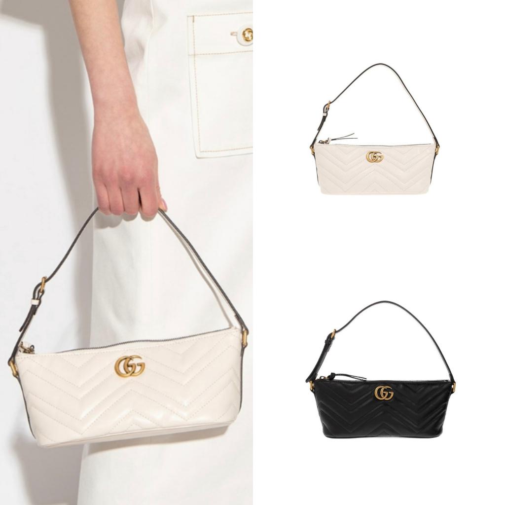 แท้ 100%/GUCCI/สีขาว/ผู้หญิง/กระเป๋าถือ/กระเป๋าสะพาย