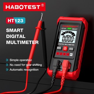 HABOTEST HT123 มัลติมิเตอร์ดิจิทัล ระยะอัตโนมัติ 2000 ครั้ง True RMS วัดแรงดันไฟฟ้า AC DC ทดสอบ NCV พร้อมไฟฉายแบ็คไลท์