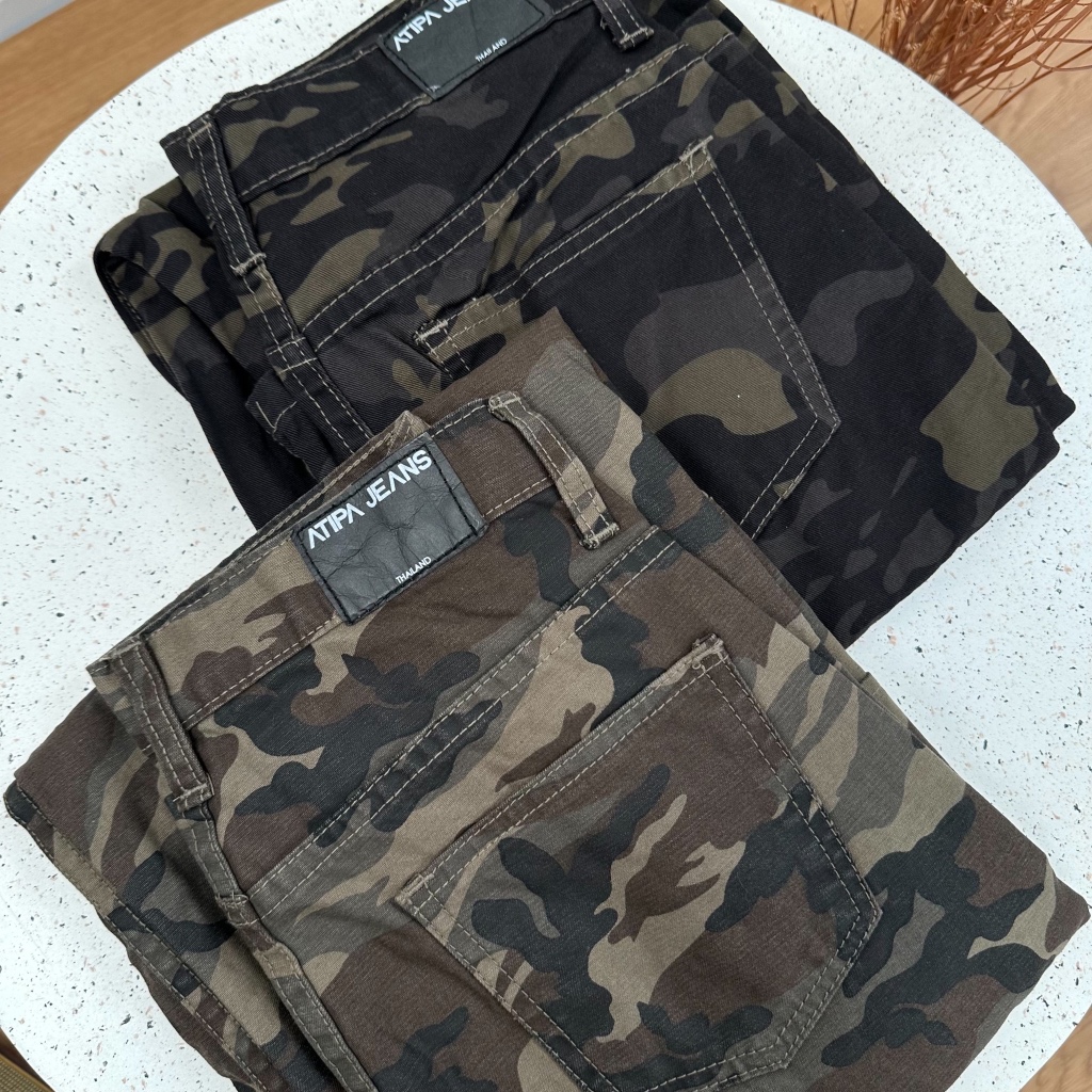 Atipashop - CAMO CARGO JEANS กางเกงขายาว ลายคาร์โม่