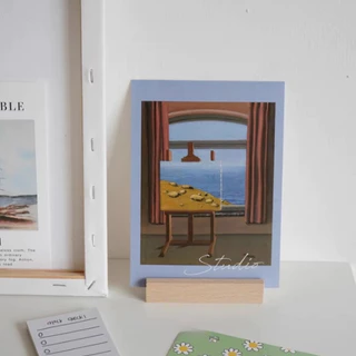 OurHome [พร้อมส่ง] แท่นโชว์การ์ด Wooden card display stand ตกแต่งโต๊ะ คลิปภาพ ของตกแต่งบ้านที่เรียบง่ายและน่ารัก