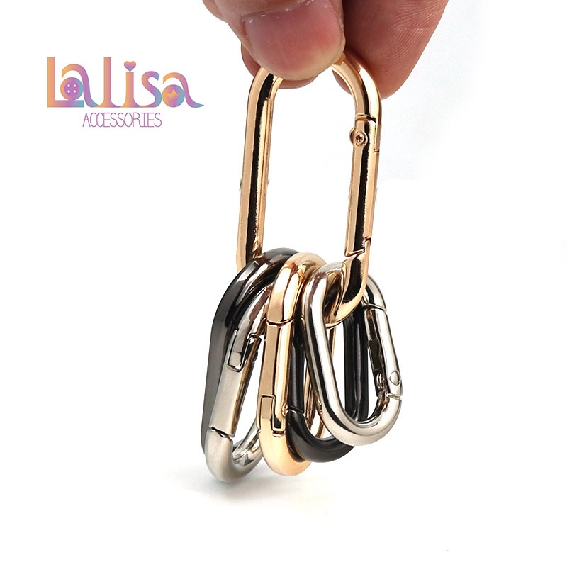 ฮาร์ดแวร์กระเป๋า อุปกรณ์หัวเข็มขัดโลหะ แหวนโลหะผสม หัวเข็มขัดสปริงรูปไข่ Alloy clips (E-1-J,HW-0077) - รูปที่ 2