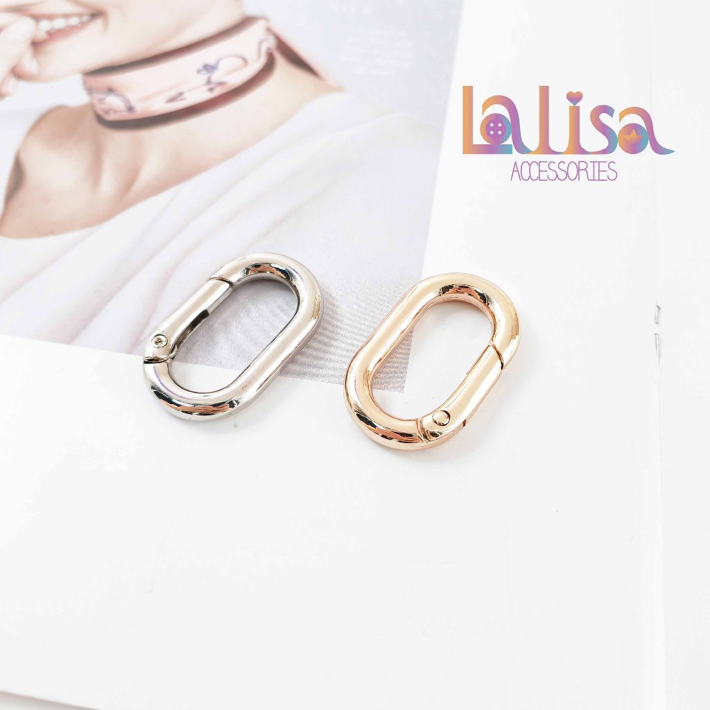 ฮาร์ดแวร์กระเป๋า อุปกรณ์หัวเข็มขัดโลหะ แหวนโลหะผสม หัวเข็มขัดสปริงรูปไข่ Alloy clips (E-1-J,HW-0077) - รูปที่ 6