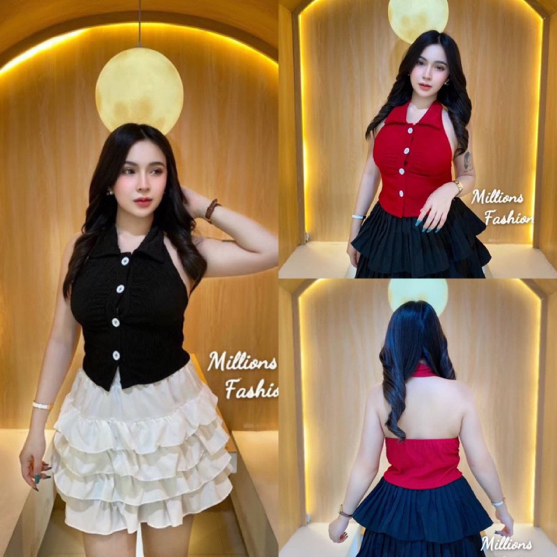 เสื้อคล้องคอคอปกกระดุมหน้า