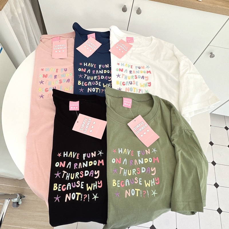 (oversize.summer) เสื้อยืดโอเวอร์ไซส์ Oversize ปักลาย-Have Fun (พร้อมส่ง)