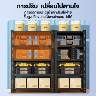 ชั้นวางของเหล็ก 6ชั้น ความสูงสูง 200cm ชั้นวางเหล็ก รับน้ำหนัก600กก แข็งแรง ทนทาน เหล็กแข็งแรง ความสูงของชั้นที่ปรับได้