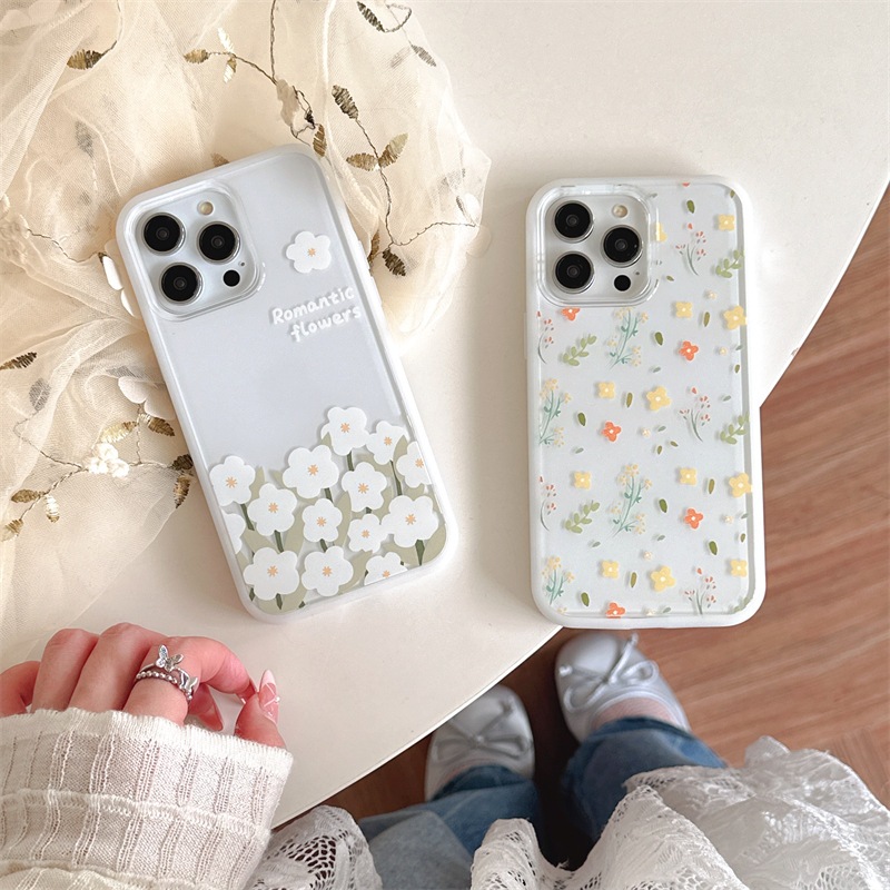 พร้อมส่ง เคสดอกไม้ขาวขาว เคสกันกระแทก