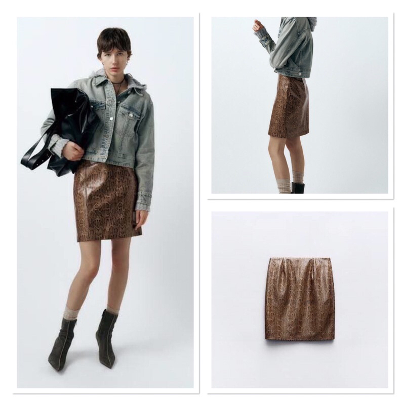 Zara กระโปรงหนัง งานแท้ชนช็อป เช็คแทรคได้เลยนะ สวยมากสาว เป็นคอลเลคชั่นใหม่เลยนะรุ่นนี้อะ ในช็อป2,5xx