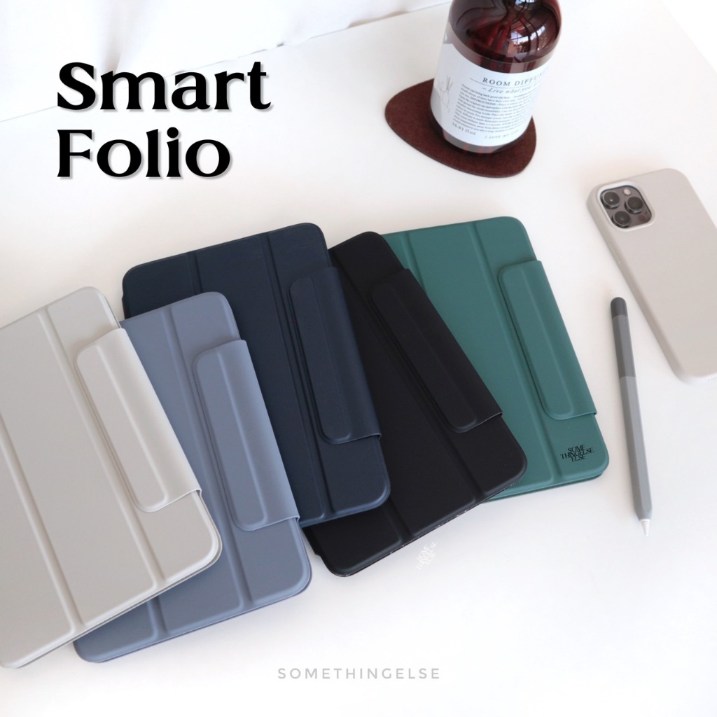 [ Smart folio ] พร้อมส่ง | เคส iPad แม่เหล็กไร้ขอบ เก็บปากกาที่ใส่ปลอกได้ **ไม่แน่ใจรุ่นทักถามได้เลย