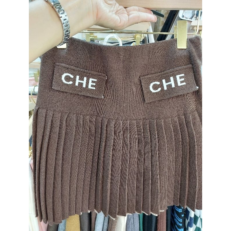 MY26 กระโปรงไหมพรม พลีท CHE หนานุ่ม น่ารักเวอร์ มีสไตล์ นุ่มดีต่อใจ
