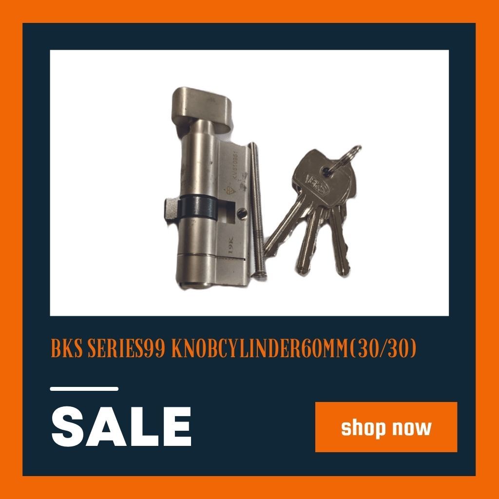 ไส้กุญแจประตูบานเปิด L-15205-001 BKS Series99 knobCylinder60mm(30/30)