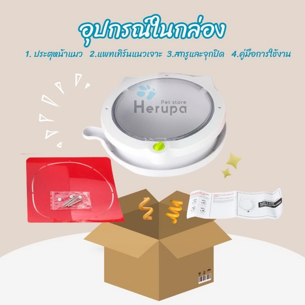 ประตูแมวรุ่นหน้าแมว น่ารัก ติดตั้งง่ายกันแอร์ออกกันแมลง พร้อมส่งไม่ต้องรอนาน(มีบริการติดตั้ง ทักแขท) ราคา ถูกที่สุด ดีลบีเคเค แกลเลอรีภาพที่ 6