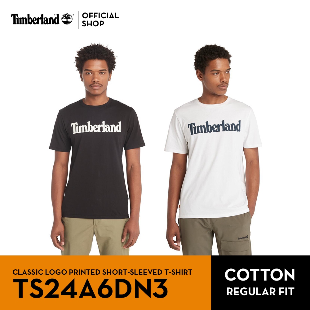 Timberland Men's Classic logo printed short-sleeved T-shirt เสื้อยืด (TS24A6DN3)