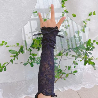พร้อมส่งในไทย// 04 ลูกไม้ซีทรู ถุงมือตาข่ายลูกไม้ แฟชั่นโลลิต้า (Lolita Fashion) ถุงมือคอสเพลย์