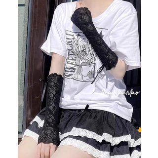 พร้อมส่งในไทย// 04 ลูกไม้ซีทรู ถุงมือตาข่ายลูกไม้ แฟชั่นโลลิต้า (Lolita Fashion) ถุงมือคอสเพลย์