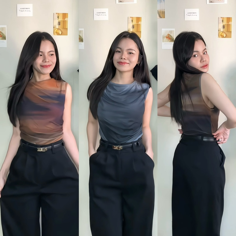 TORR.STORE Marine Top | บอดี้สูท แขนกุด ลายมัดย้อม