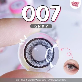 คอนแทคเลนส์ มี อย.ไทย รุ่น 007/Hanabi สีเทา/ตาล Gray/Brown มีค่าสายตา (0.00)-(-7.00) รายเดือน