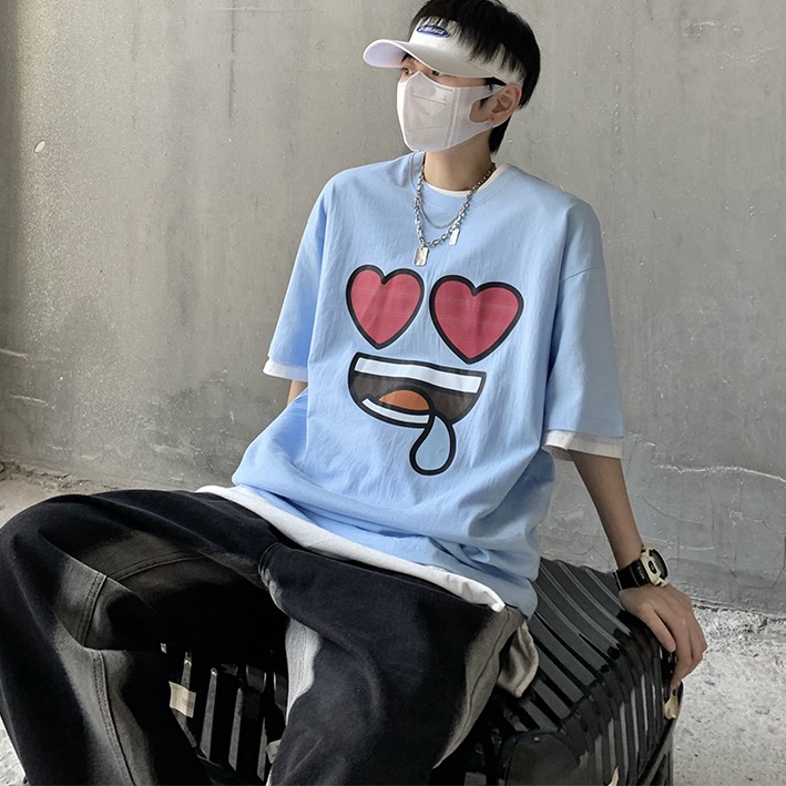 knowyou เสื้อยืดแขนสั้นพิมพ์ลายอิโมจิ สุดน่ารัก มี3สีให้เลือก M-2XLพร้อมส่ง