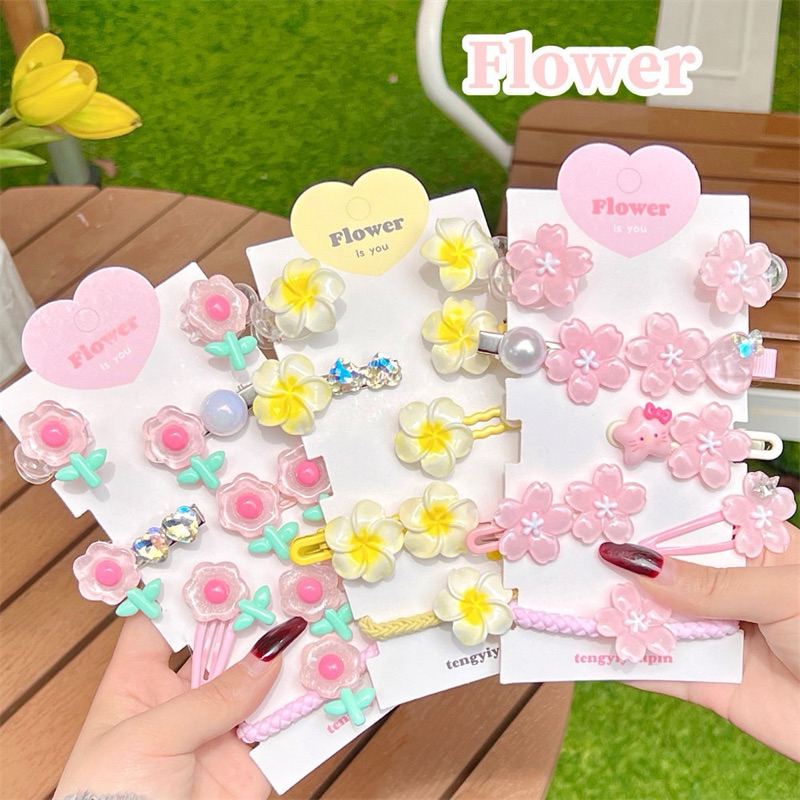 Cute 274 กิ๊บติดผม กิ๊บหนีบผม ยางรัดผม รวม 8 ชิ้น/แพ็ค