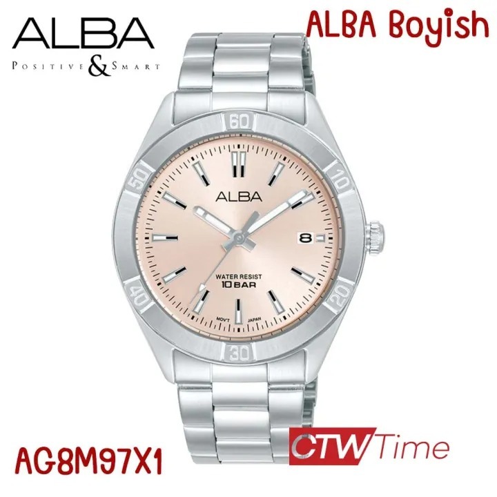 ALBA Boyish Quartz นาฬิกาข้อมือผู้หญิง สายสแตนเลส รุ่น AG8M90X / AG8M93X / AG8M9
