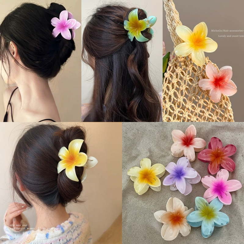 พร้อมส่งจากไทย กิ๊บติดผม กิ๊บดอกไม้ เครื่องประดับติดผม กิ๊ฟดอกลีลาวดีไปทะเลมีมากกว่า20สี