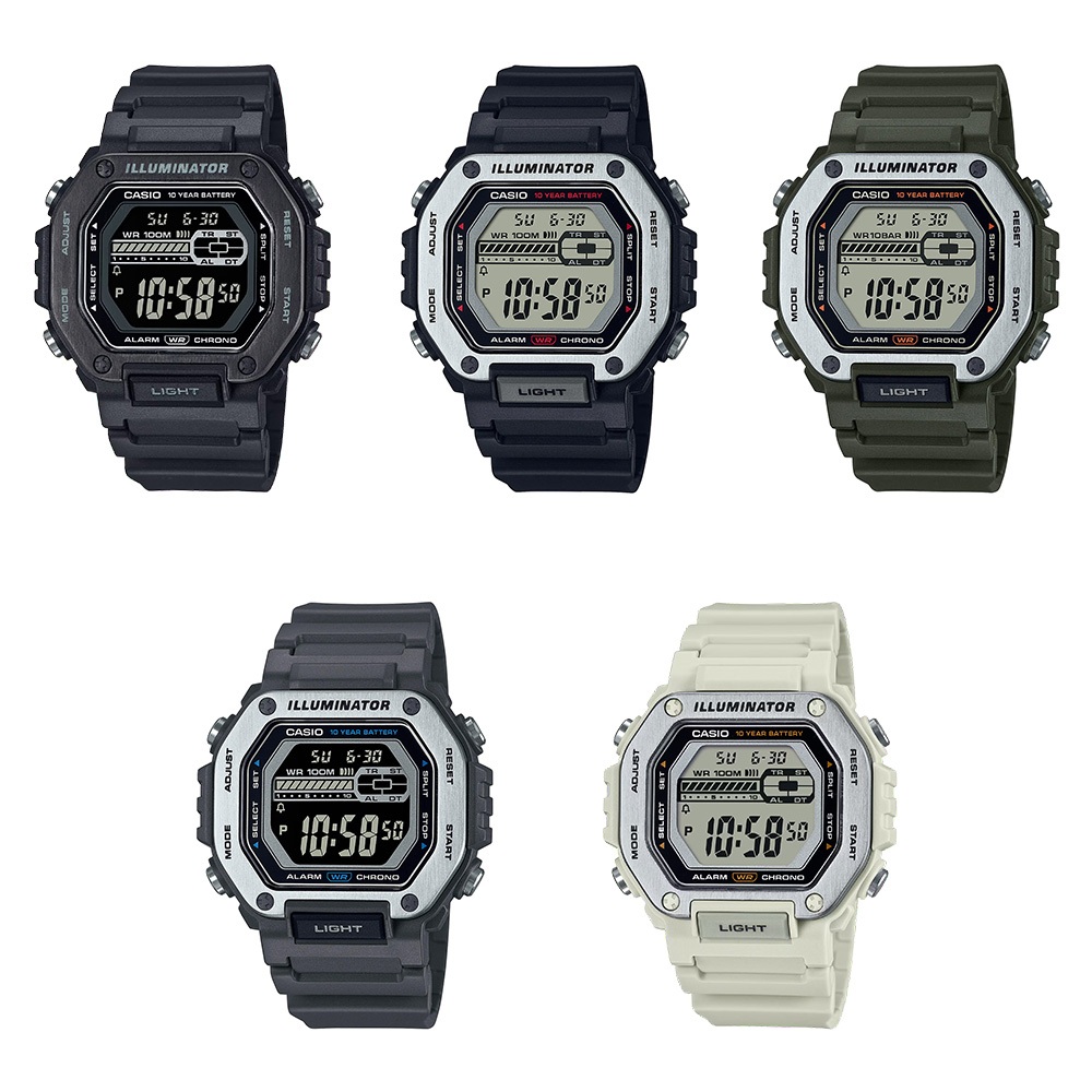 Casio Standard นาฬิกาข้อมือผู้ชาย สายเรซิน รุ่น MWD-110,MWD-110H (MWD-110H-1A,MWD-110H-3A,MWD-110H-8