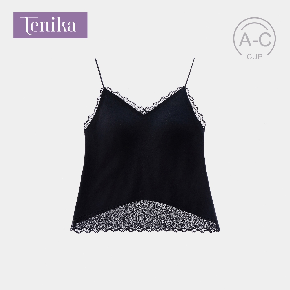 TENIKA บราไร้ขอบ เสื้อกั๊ก Bra เซ็กซี่ลูกไม้ ความยาวปานกลาง บรา สะดวกสบายและระบายอากาศได้ดี เก็บความรู้สึกเย็น VES-009