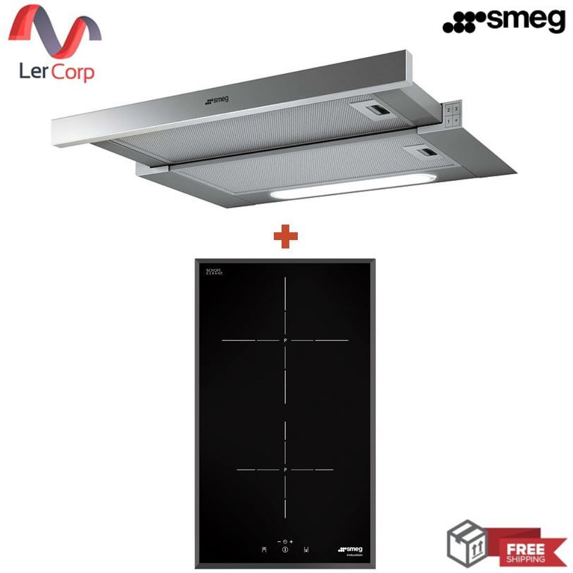 (Smeg) เครืองดูดควัน slim line รุ่น KSET62E + เตาอินดักชั่น 2 หัว รุ่น SI5322B