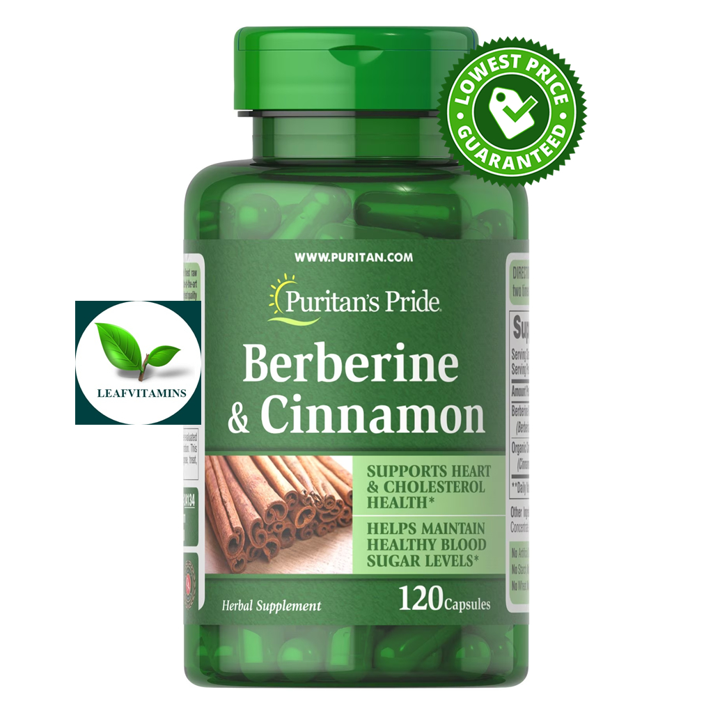 Puritan's Pride Berberine and Cinnamon / 120 Capsules
