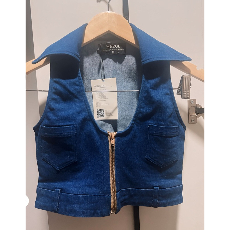 Merge ส่งต่อ #Vest merge #Croptop สียีนส์