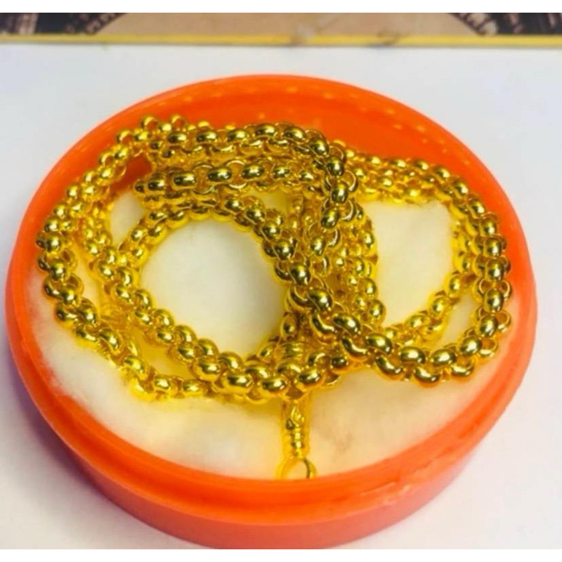 C13สร้อยคอหวายเกลี้ยงแน่นตันหนัก3บาท แถมฟรีตะขอปั้มเพิ่ม1ชิ้น งานคุณภาพสีเหมือนของจริง