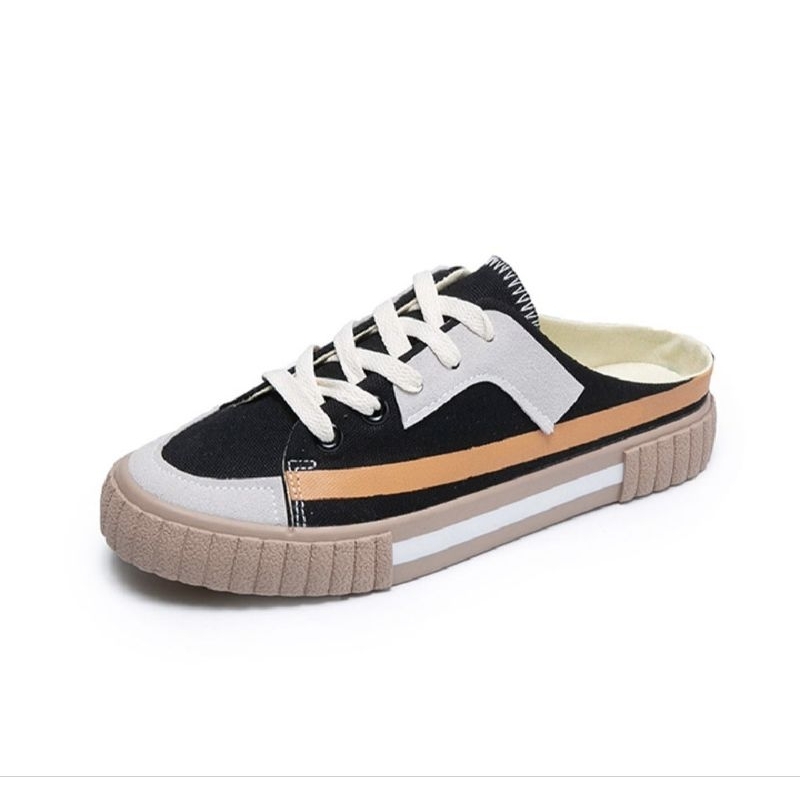 Mule Shoes Canvas Shoes Slip-on Sneaker Women Shoes Men Shoes Flat Sandals มูลส์ รองเท้าล่อ รองเท้าผ