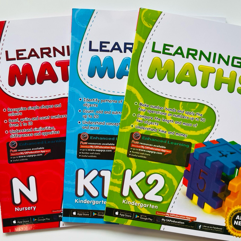 Learning Mathematics Singapore Math Kindergarten SAP workbook,🚛In Stock