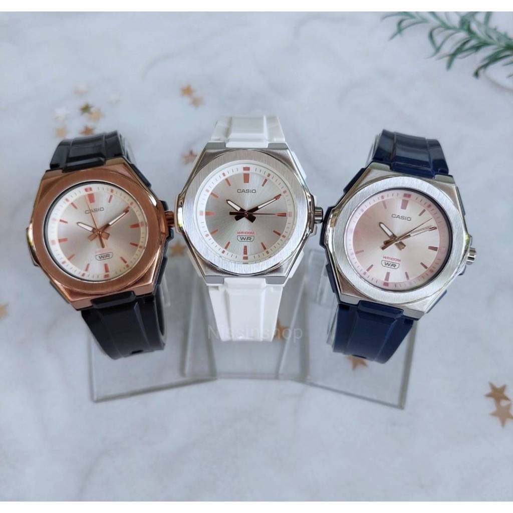 นาฬิกา Casio แท้ รุ่น LWA-300H นาฬิกาผู้หญิงสายเรซิ่น กรอบตัวเรือนแสตนเลส กันน้ำ 100 เมตร ของแท้100%