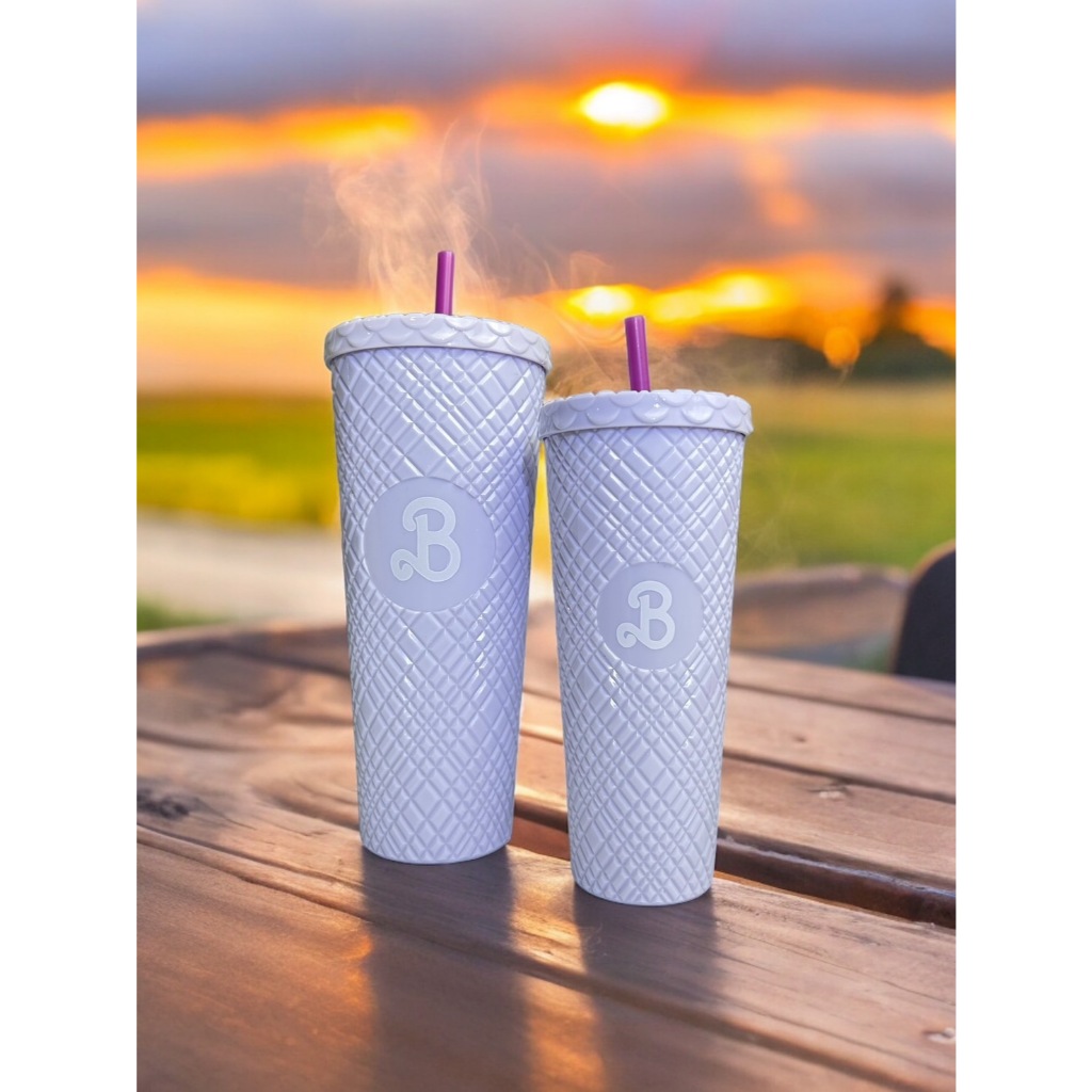 พร้อมส่ง เซตแก้วน้ำ Barbies งานพลาสติกหนา (ได้กล่องพร้อมหลอด) ส่งจากไทย - รูปที่ 3