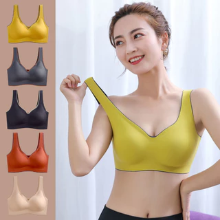 เสื้อชั้นในสตรี ไร้ขอบไร้โครงไร้ตะเข็บ B-123 ไม่มีโครงเหล็กให้อึดอัด มีฟองน้ำในตัวเนื้อผ้าระบายอากาศ