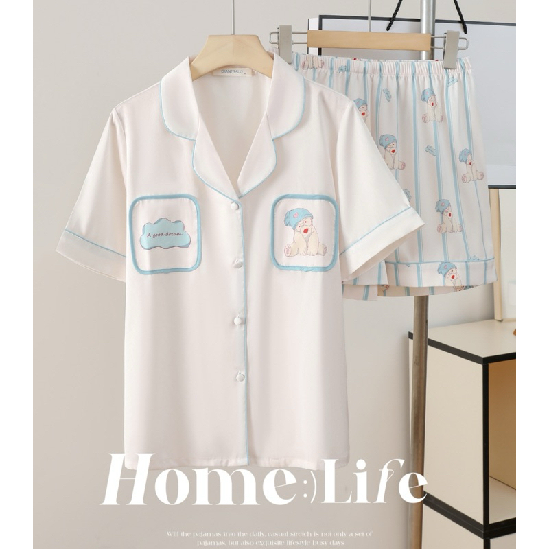 ชุดนอนผ้า Silk Satin พรีเมี่ยม (แบรนด์ Diane Sally)