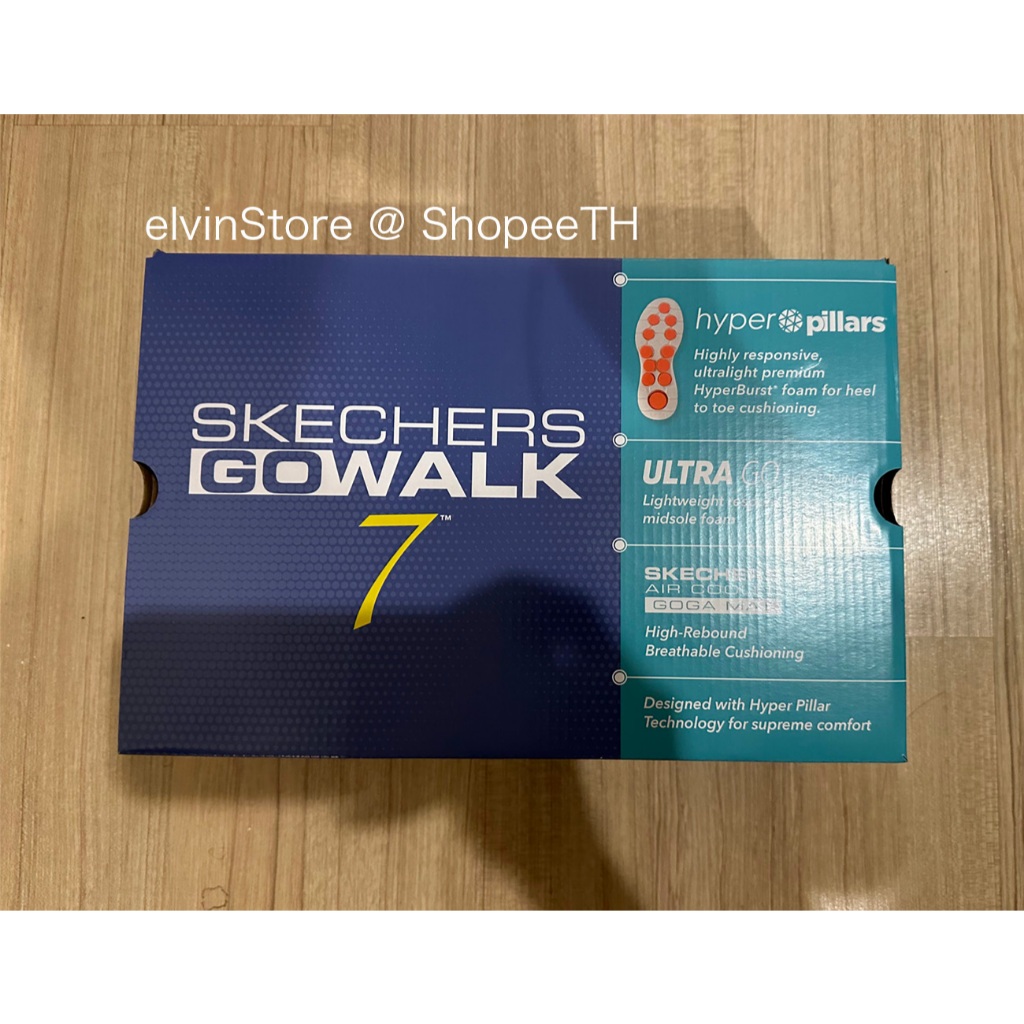 [มือ 2] Skechers รองเท้าผู้ชาย Men GOwalk 7 Walking Shoes - 216646-BBK Air-Cooled Goga Mat