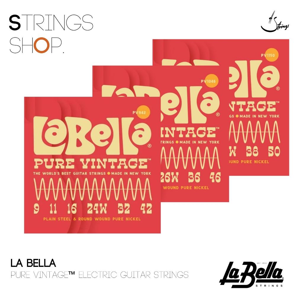 สายกีตาร์ไฟฟ้า La Bella PURE VINTAGE™ ELECTRIC GUITAR STRINGS