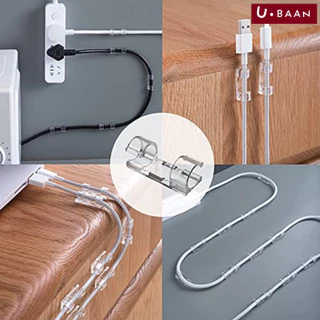 UBAAN 👍พร้อมส่ง👍 กิ๊บสายไฟ ตัวล็อค เก็บสายไฟ เคเบิล ปลั๊กพ่วง ช่วยจัดระเบียบ ใช้งานสะดวกติดง่ายไม่ต้องเจาะผนัง
