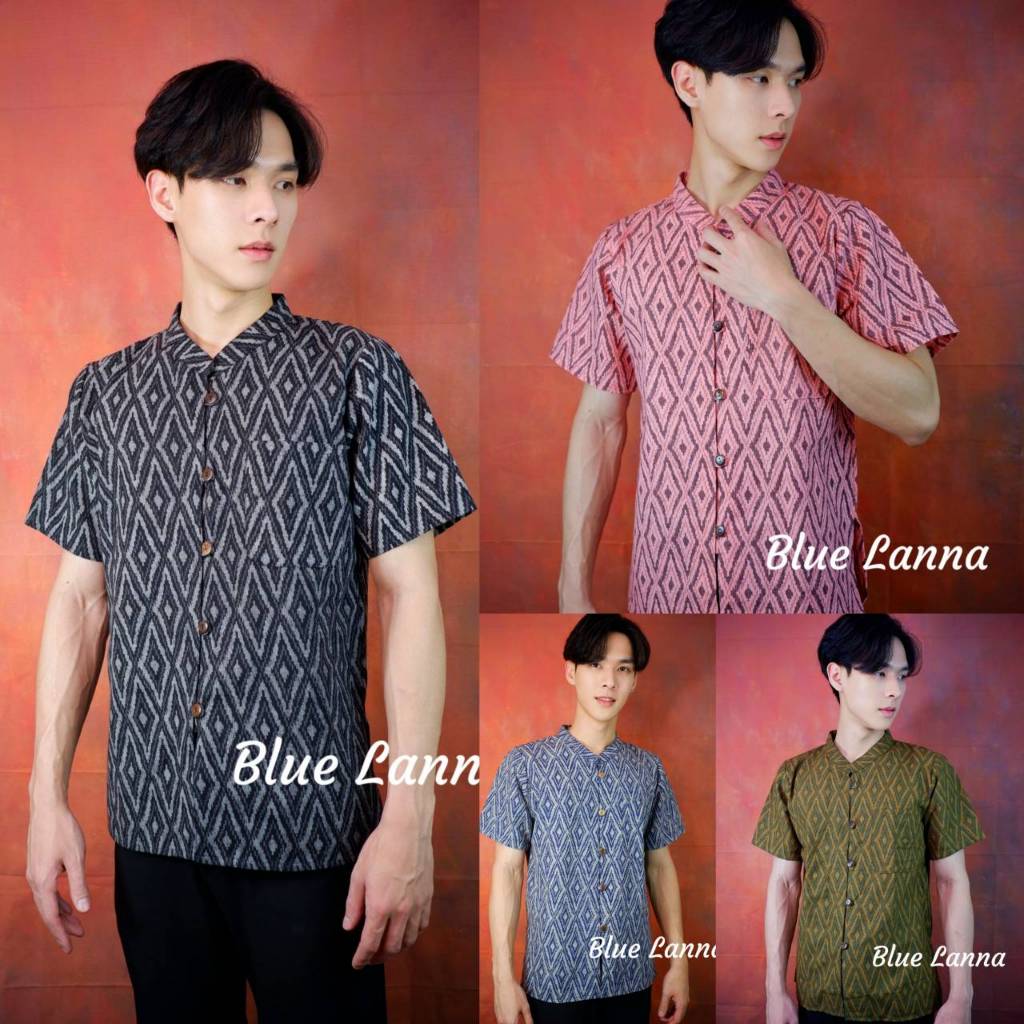 เสื้อลายไทยผ้าฝ้ายพื้นเมืองชาย