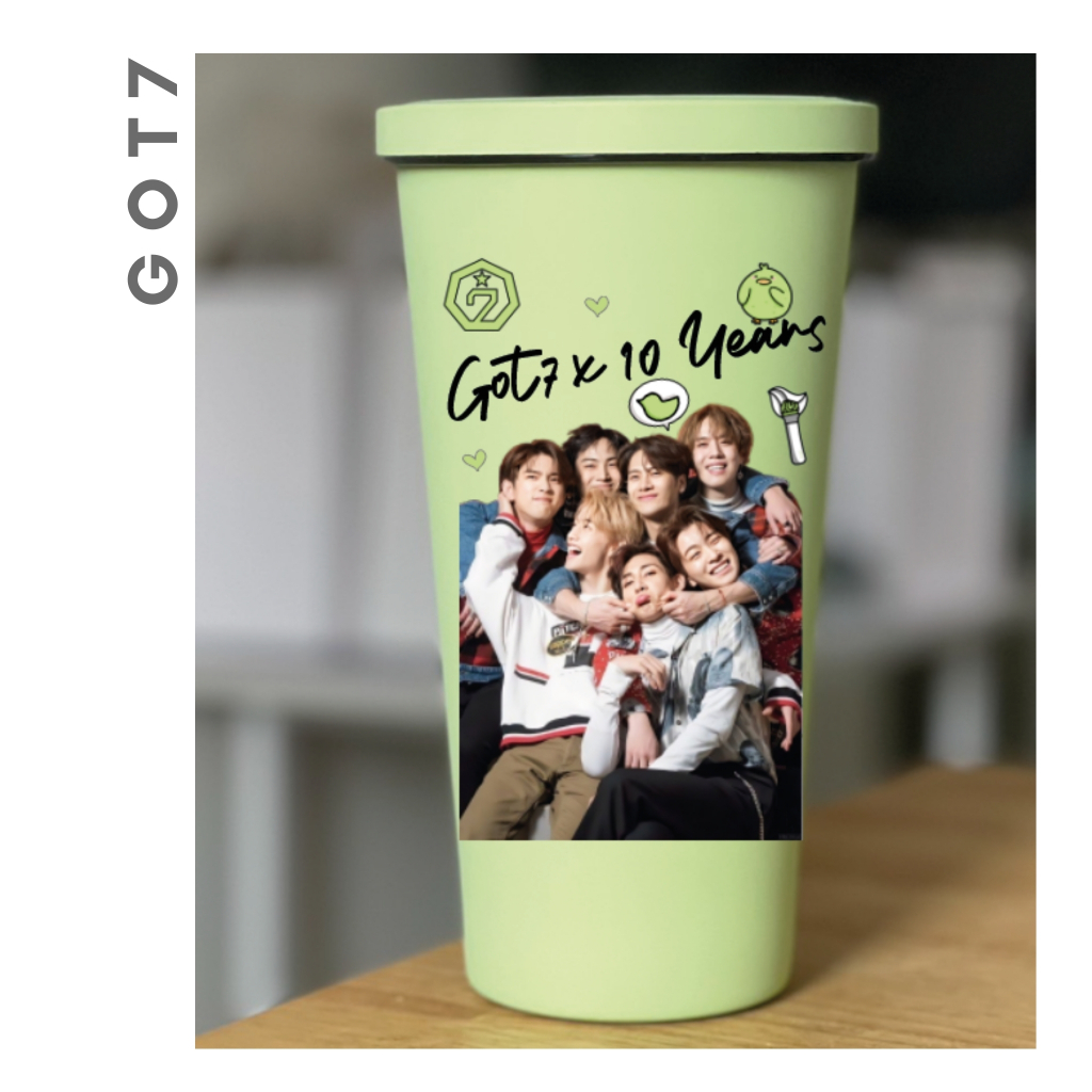 GP0. แก้วลายรูปถ่าย Member : GOT7 : BAMBAM : Marktuan : Jackson : YoungJae : JinYoung : YugYeom : JB