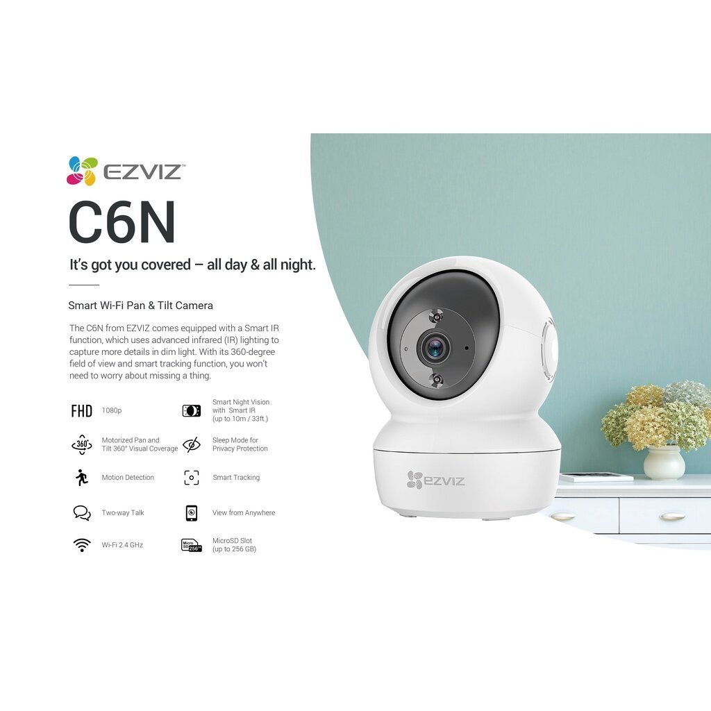 EZVIZ กล้องวงจรปิดไร้สาย 2MP พูดคุยโต้ตอบได้ รุ่น C6N (A0-1C2WFR) - แบบเลือกซื้อ