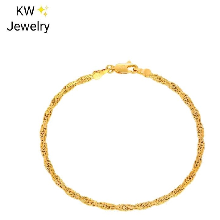 สร้อยข้อมือลายสวยเก๋ B02 เลเซอร์ทองแท้24k เกรดพรีเมี่ยม