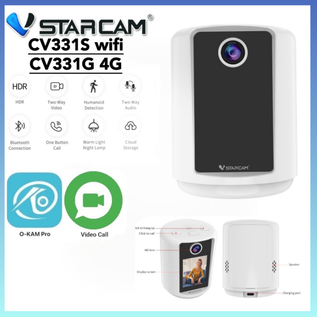 【VSTARCAM】 CV331S WiFi /CV331G 4G  FULL HD 1080p 2mp Two-Way Video Call กล้องวงจรปิด วีดีโอคอลได้ มี