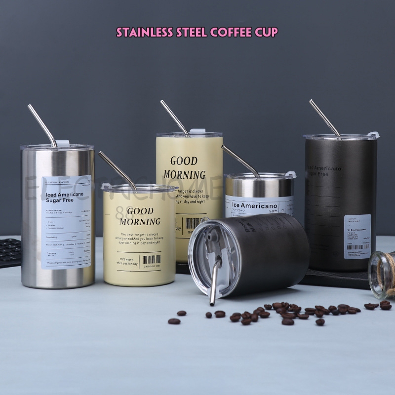 แก้วกาแฟร้อน พกพาสะดวก สแตนเลส ถ้วยกาแฟ แก้วกาแฟมีฝาปิด ขนาด 600 มล ถ้วยสำหรับพกพา B0112