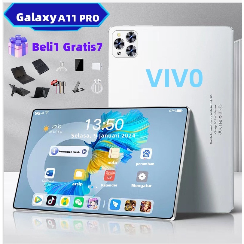 [สินค้าใหม่ + เก็บเงินปลายทาง] แท็บเล็ต 5G Galaxy Pro11 / A11 Pro Tab 10.1 นิ้ว RAM 12GB + 512GB ROM แท็บเล็ตการเรียนรู้