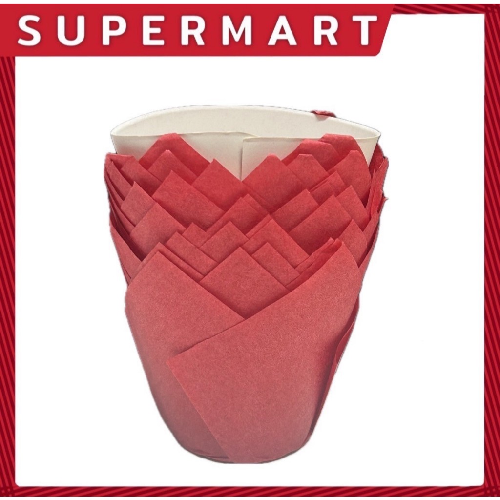 SUPERMART กระทงทิวลิป P0303 สีแดง (1*25) #1414015
